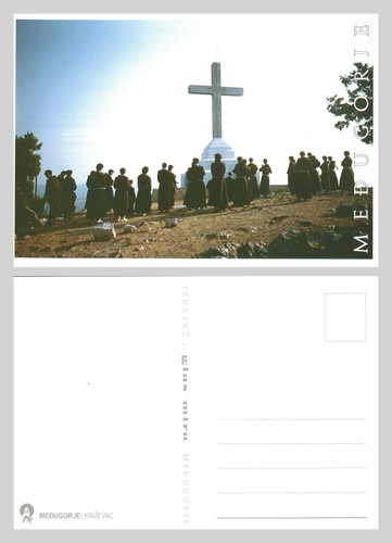 Postcard medjugorje cross on - medjugorje,